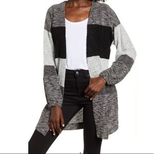 Socialite Textured Stripe Longline Cardigan